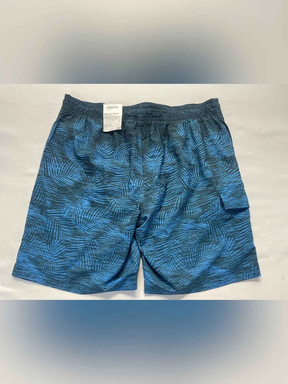 NWT Sonoma Flexwear Board Shorts Men’s Large Blue Quick Dry Stretch Swim Trunks